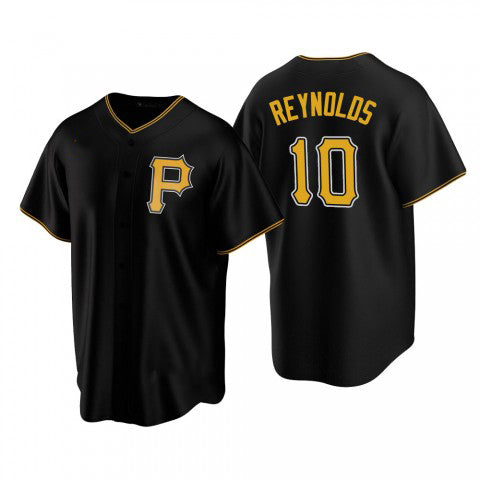 Pittsburgh Pirates #10 Bryan Reynolds Black MWATKINS Alternate Team Logo Cool base Jersey