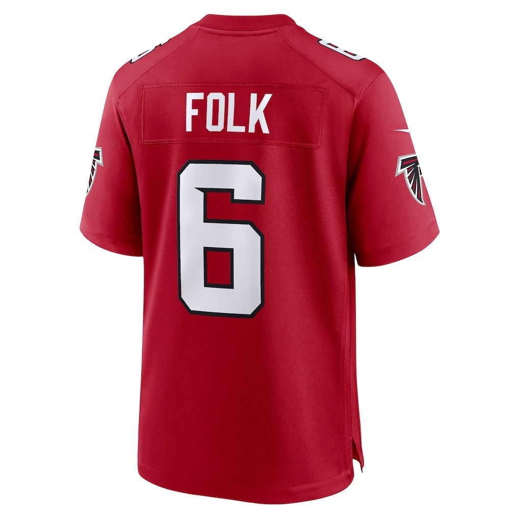 A.Falcons #6 Nick Folk Red MWATKINS Team Game Jersey