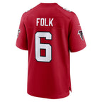 A.Falcons #6 Nick Folk Red MWATKINS Team Game Jersey
