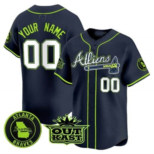 Custom Atlanta Braves Atliens Vapor Premier Limited Jersey ¨C All Stitched-Navy MWATKINS