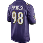 B.Ravens #98 Tony Siragusa Purple MWATKINS Game Retired Player Jersey