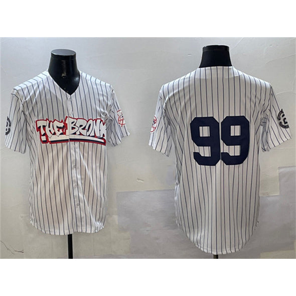 New York Yankees #99 Aaron Judge White MWATKINS Bronx Graffiti Vapor Limited Stitched Jersey