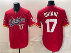 Los Angeles Dodgers x One Piece #17 Shohei Ohtani Red MWATKINS Vapor Premier Limited Stitched Jersey