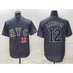New York Mets #12 Francisco Lindor Number Grey MWATKINS 2024 City Connect Cool Base Stitched Jerseys
