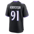 B.Ravens #91 Trey Hendrickson Black MWATKINS Alternate Game Jersey