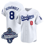 Los Angeles Dodgers #8 Enrique Hernandez White MWATKINS 2025 Champions Stitched Jersey