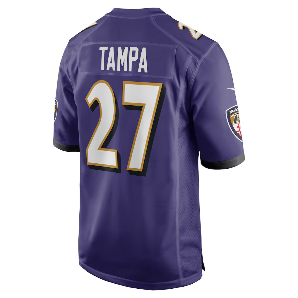 B.Ravens #27 T.J. Tampa Purple MWATKINS Team Game Jersey
