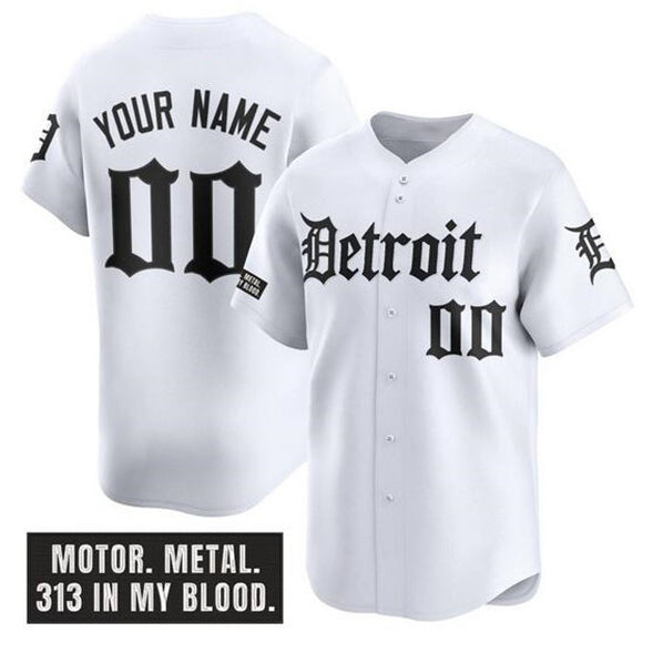 Custom Detroit Tigers ACTIVE PLAYER White MWATKINS 'Motor Gothic Edition' Vapor Premier Limited Stitched Jersey