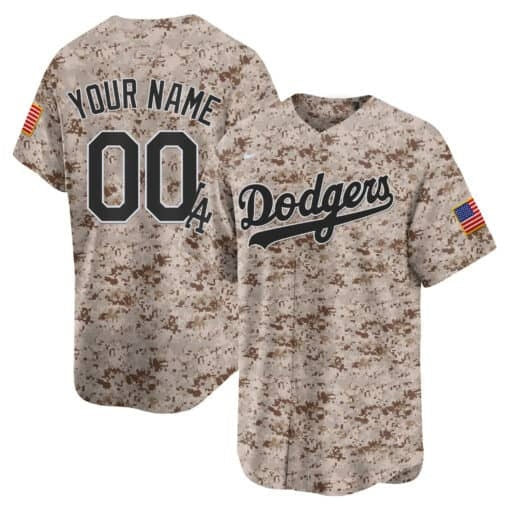 Custom Los Angeles Dodgers USMC Alternate Vapor Premier Limited Jersey ¨C Desert MWATKINS