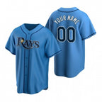 Custom Tampa Bay Rays Light Blue MWATKINS Stitched Cool Base Jersey