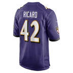 B.Ravens #42 Patrick Ricard Purple MWATKINS Game Jersey