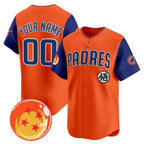 Custom San Diego Padres x Dragon Ball Royal Orange MWATKINS Vapor Premier Limited Jersey - All Stitched