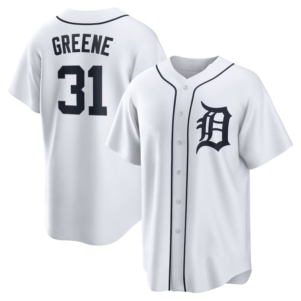 Detroit Tigers #31 Riley Greene White MWATKINS Replica Player Jersey