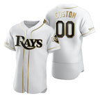 Custom Tampa Bay Rays White MWATKINS Stitched Flex Base Golden Edition Jersey