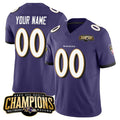 Custom B.Ravens Active Player Purple MWATKINS 2023 F.U.S.E. AFC North Champions Vapor Limited Stitched Jersey