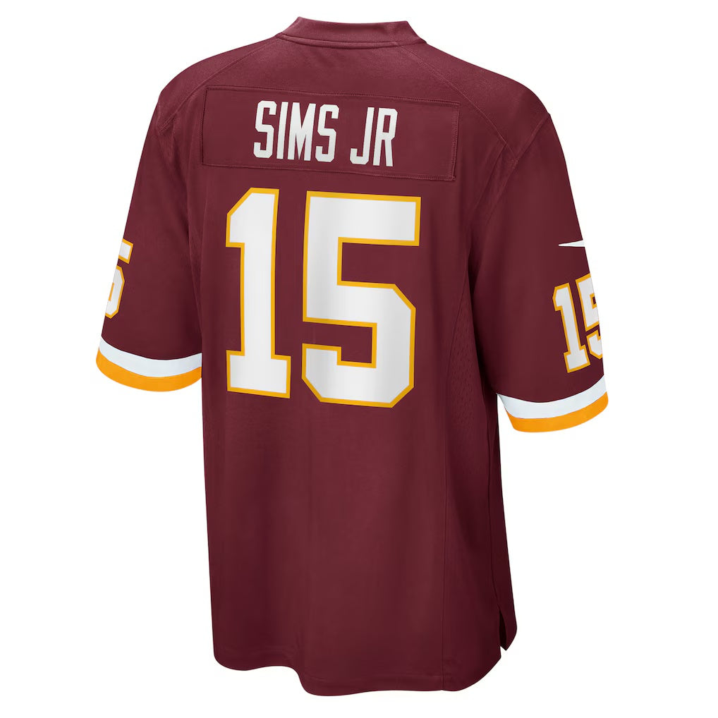 W.Football Team #15 Steven Sims Jr. Burgundy MWATKINS Game Player Jersey