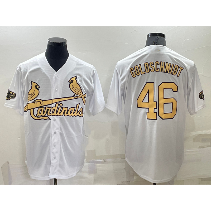 St. Louis Cardinals #46 Paul Goldschmidt White MWATKINS 2022 All Star Stitched Cool Base Jersey
