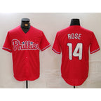 Philadelphia Phillies #14 Pete Rose Red MWATKINS Cool Base Stitched Jersey