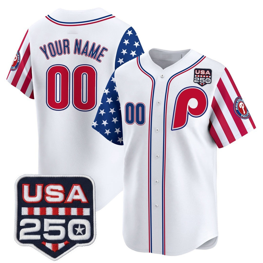 Custom Philadelphia Phillies America 250 Edition Vapor Premier Limited White MWATKINS Stitched Jerseys
