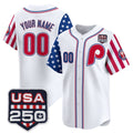 Custom Philadelphia Phillies America 250 Edition Vapor Premier Limited White MWATKINS Stitched Jerseys