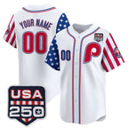 Custom Philadelphia Phillies America 250 Edition Vapor Premier Limited White MWATKINS Stitched Jerseys