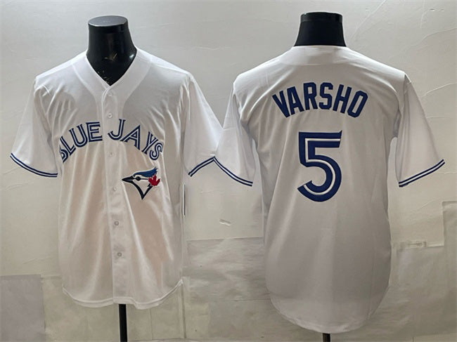 Toronto Blue Jays #5 Daulton Varsho White MWATKINS 2025 Cool Base Stitched Jersey