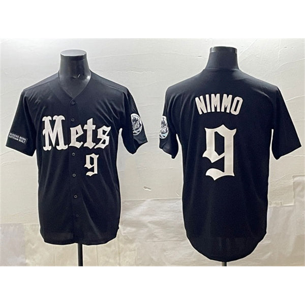 New York Mets #9 Brandon Nimmo Black MWATKINS 'Gotham Gothic Edition' Vapor Premier Limited Stitched Jersey