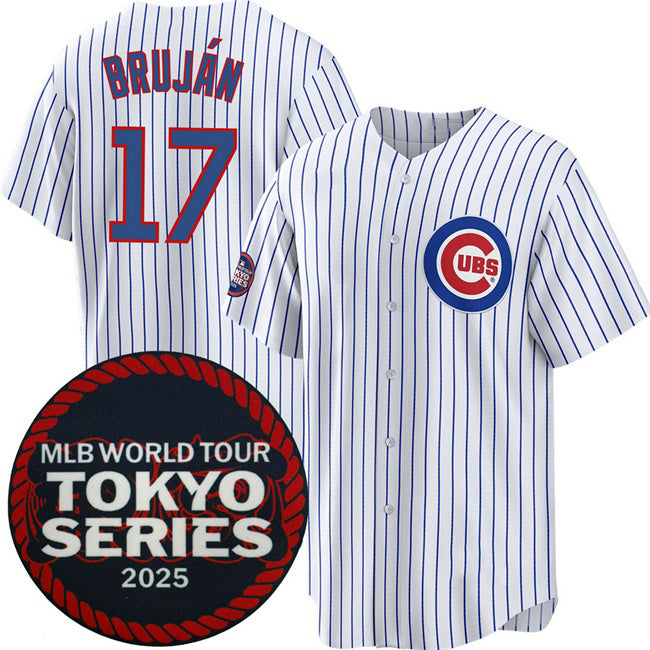 Chicago Cubs #17 Vidal Bruj¨¢n White MWATKINS 2025 World Tour Tokyo Series Home Stitched Jersey
