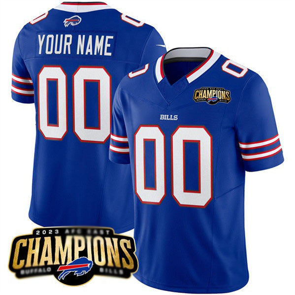 Custom B.Bills Active Player Blue MWATKINS 2023 F.U.S.E. AFC East Champions Ptach Stitched Jersey