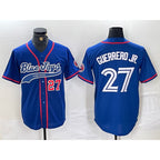 Toronto Blue Jays #27 Vladimir Guerrero Jr Blue MWATKINS Cool Base Stitched Jersey 3