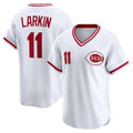 Cincinnati Reds #11 Barry Larkin White MWATKINS Throwback Cooperstown Collection Limited Jersey