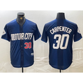 Detroit Tigers #30 Kerry Carpenter Number 2024 Navy MWATKINS City Connect Cool Base Limited Stitched Jersey