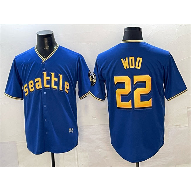 Seattle Mariners #22 Bryan Woo Royal MWATKINS 2025 Limited Stitched jersey