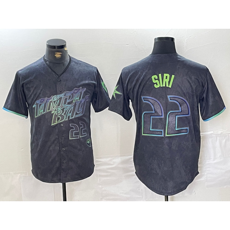 Tampa Bay Rays #22 Jose Siri Number Charcoal MWATKINS 2024 City Connect Limited Stitched Jersey 2