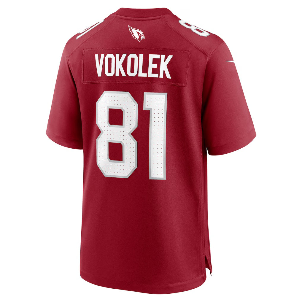 A.Cardinals #81 Travis Vokolek Cardinal MWATKINS Team Game Jersey