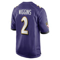 B.Ravens #2 Nate Wiggins Purple MWATKINS Player Game Jersey