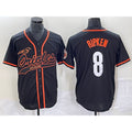 Baltimore Orioles #8 Cal Ripken Jr Black MWATKINS Cool Base Stitched Jersey