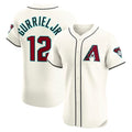 Arizona Diamondbacks #12 Lourdes Gurriel Jr. Cream MWATKINS Home Elite Jersey
