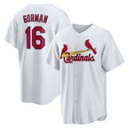 St. Louis Cardinals #16 Nolan Gorman White MWATKINS Home Replica Jersey