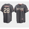 Washington Nationals #28 Lane Thomas 2022 Grey MWATKINS City Connect Cherry Blossom Cool Base Stitched Jersey