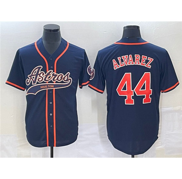 Houston Astros #44 Yordan Alvarez Navy MWATKINS Cool Base Stitched Jersey