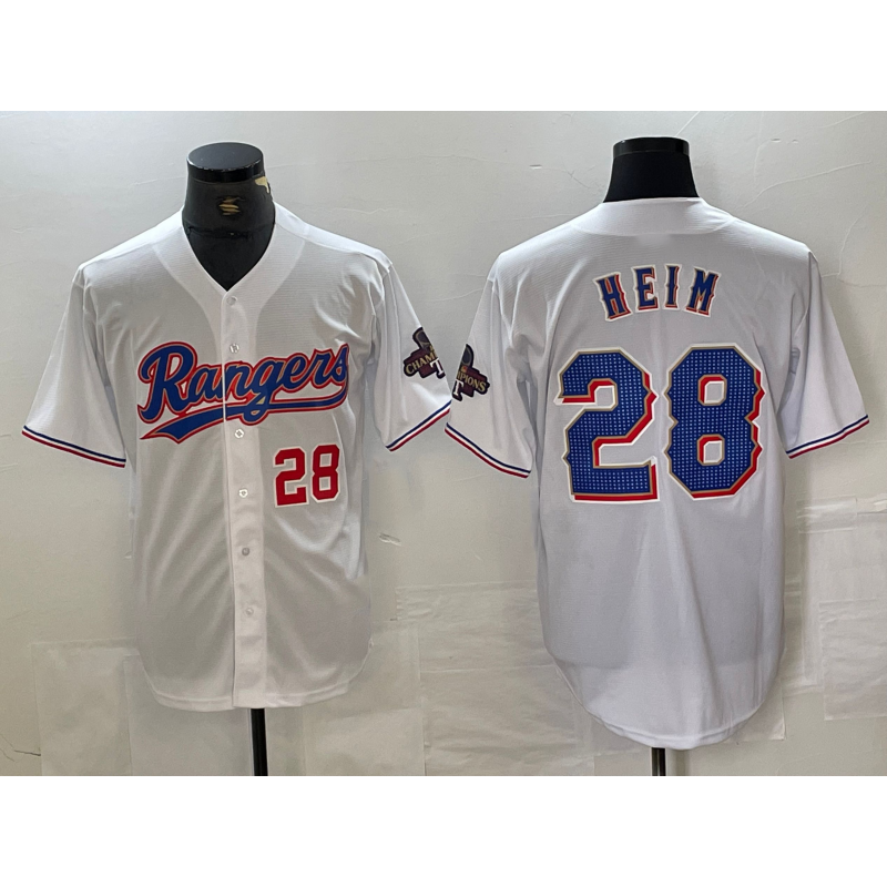 Texas Rangers #28 Jonah Heim Number White MWATKINS 2023 World Series Champions Cool Base Jersey 2