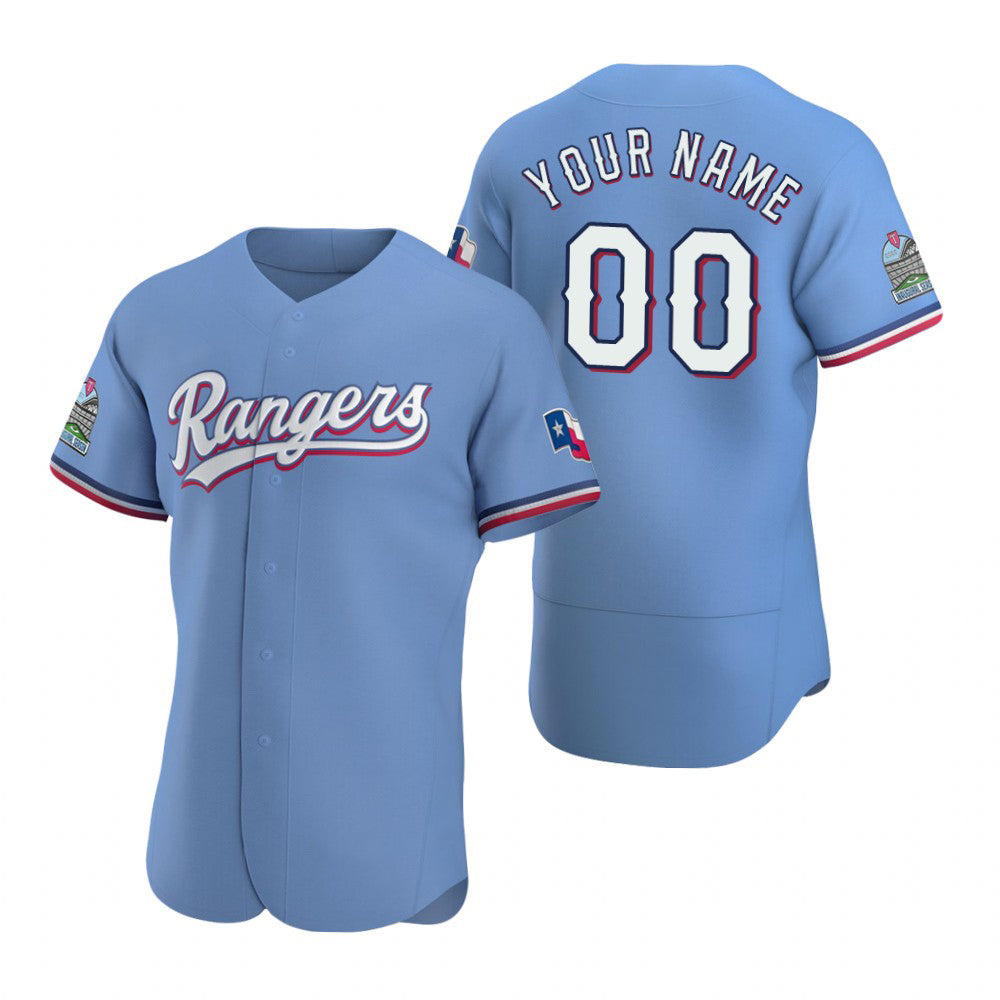 Custom Texas Rangers Light Blue MWATKINS Stitched Flex Base Jersey