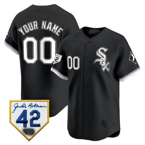 Custom Chicago White Sox 2024 Jackie Robinson Patch Vapor Premier Limited Jersey ¨C Black MWATKINS
