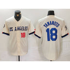 Los Angeles Dodgers #18 Yoshinobu Yamamoto Number Cream MWATKINS 2024 City Connect Limited Stitched Jerseys