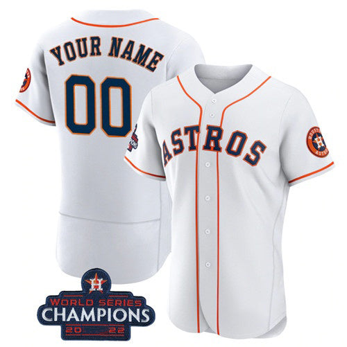 Custom Houston Astros Active Player White MWATKINS 2022 World Series Flex Base Stitched Jersey