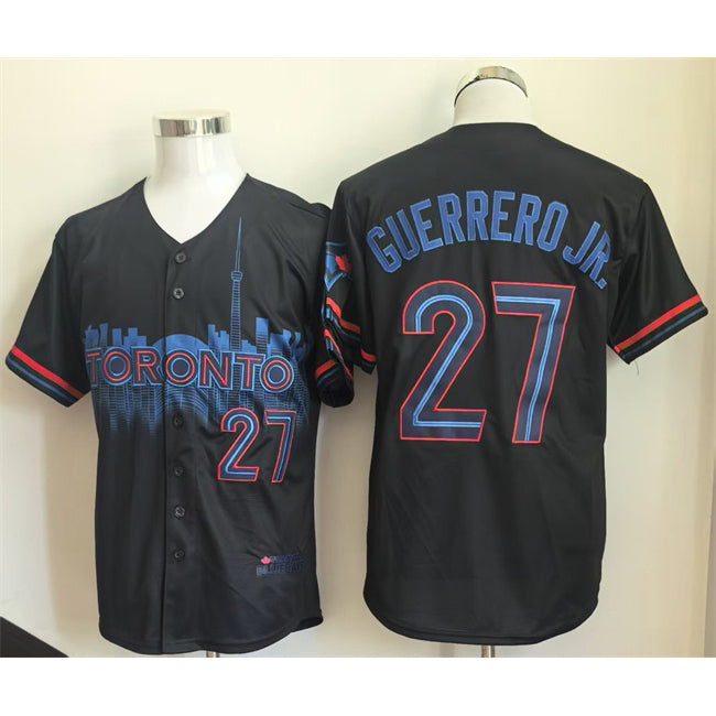 Toronto Blue Jays #27 Vladimir Guerrero Jr. Navy MWATKINS 2024 City Connect Limited Stitched Jersey