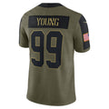 W.Football Team #99 Chase Young Olive MWATKINS Salute To Service Limited Player Jersey
