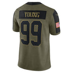 W.Football Team #99 Chase Young Olive MWATKINS Salute To Service Limited Player Jersey