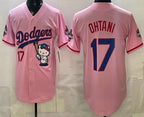 Los Angeles Dodgers #17 Shohei Ohtani Pink MWATKINS Hello Kitty 2025 World Series Champions Limited Jersey